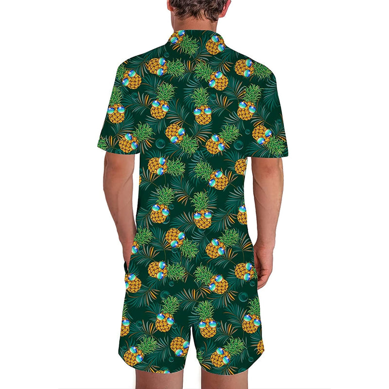 Hawaii Leaf Pineapple Male Romper
