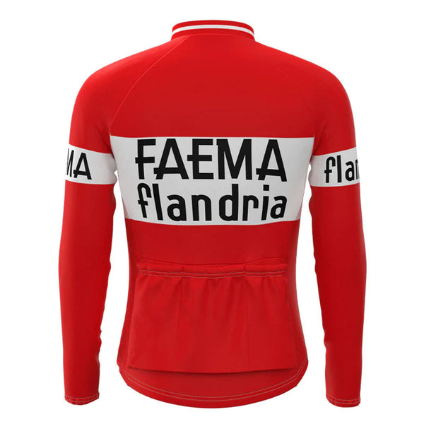 Faema Flandria Red Vintage Long Sleeve Cycling Jersey Top