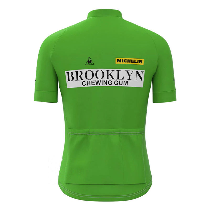 Brooklyn Green Vintage Short Sleeve Cycling Jersey Top