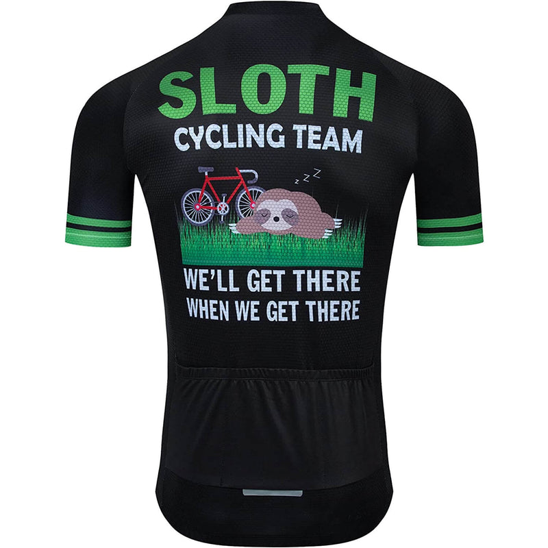Sleepy Sloth Men Funny MTB Short Sleeve Cycling Jersey Top