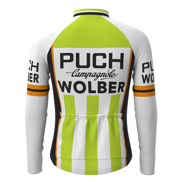 Puch Wolber Green Vintage Long Sleeve Cycling Jersey Top