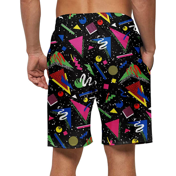 Geometry Black Funny Swim Trunks