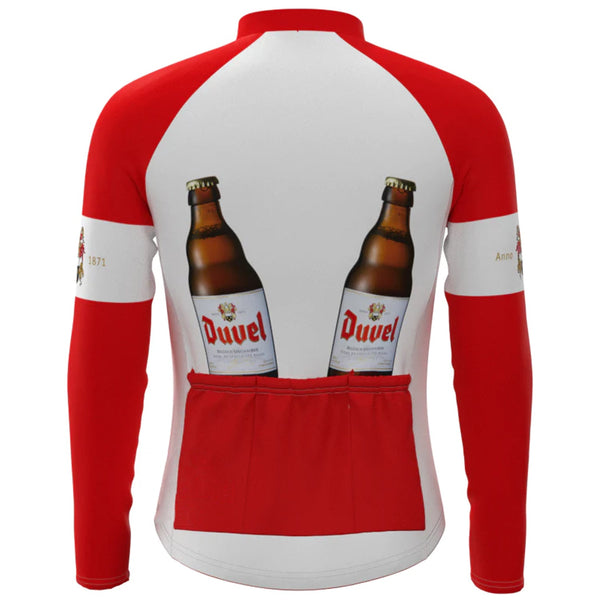 Beer Duvel Red Vintage Long Sleeve Cycling Jersey Top