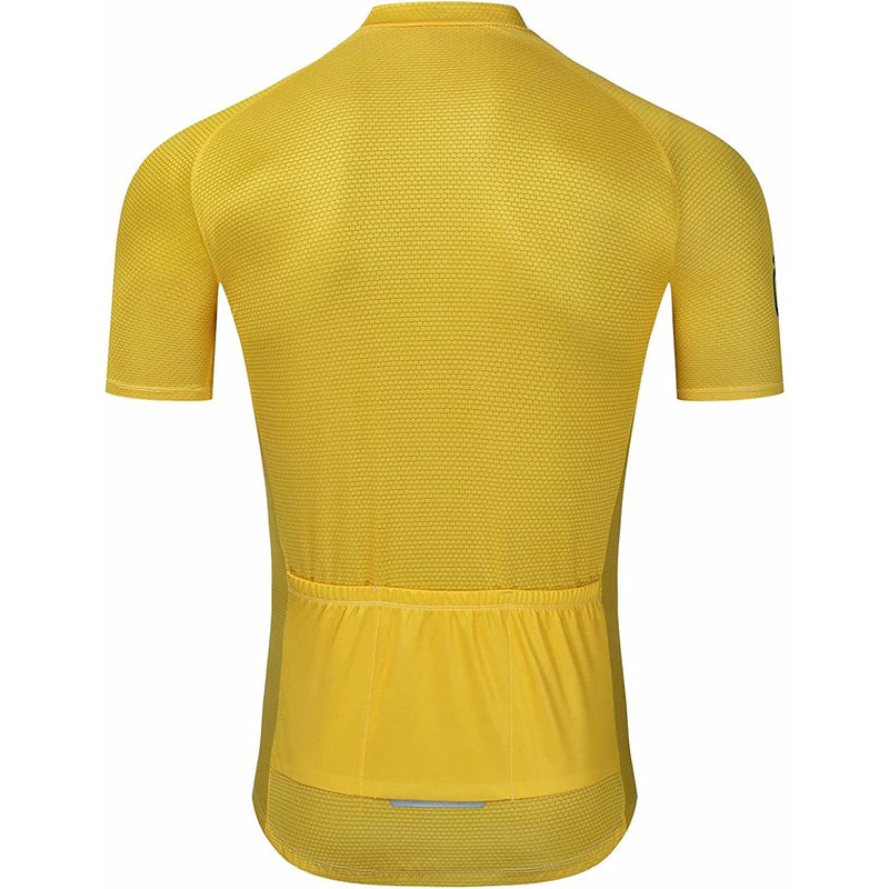 Yellow Short Sleeve Men Funny MTB Short Sleeve Cycling Jersey Top