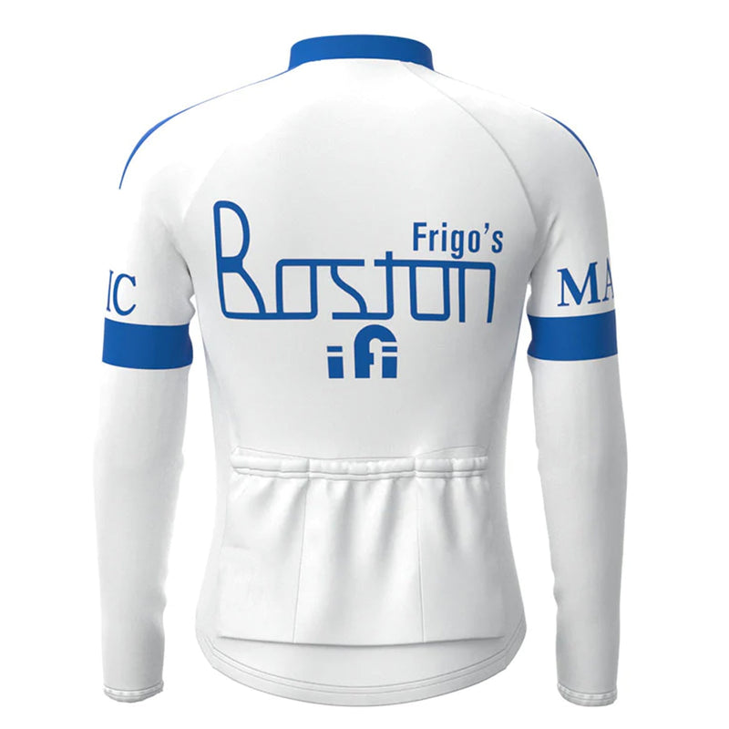 Boston–Mavic White Vintage Long Sleeve Cycling Jersey Top