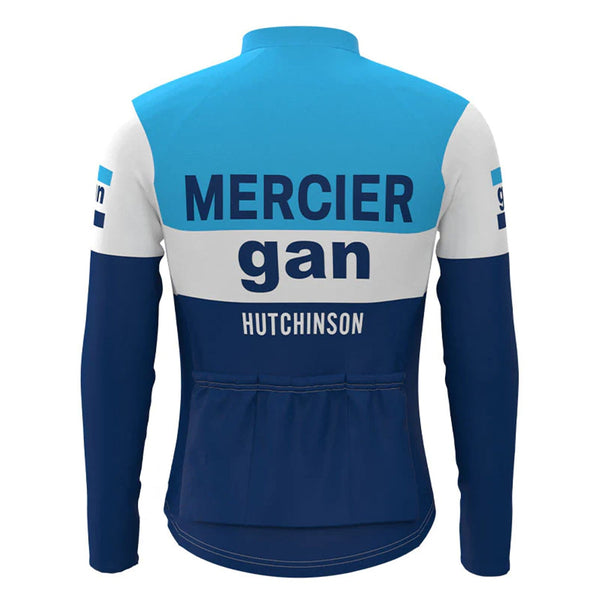 Gan Blue Vintage Long Sleeve Cycling Jersey Top