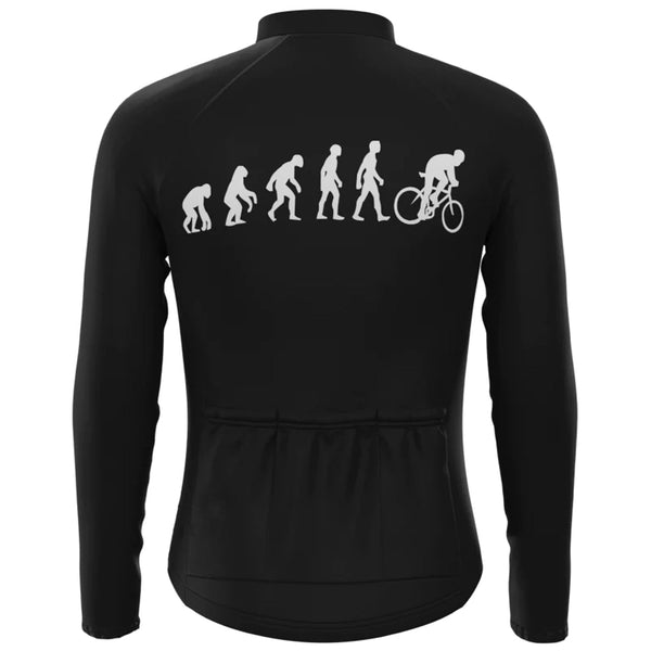 Evolution Black Vintage Long Sleeve Cycling Jersey Top