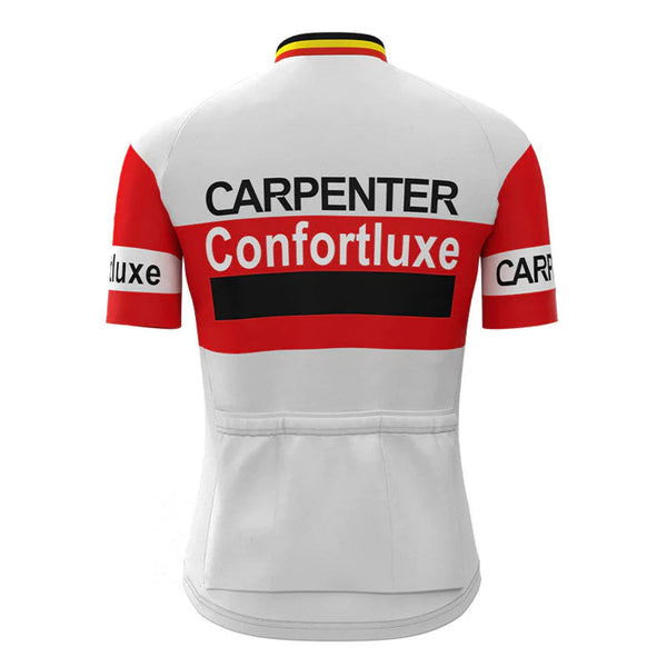 Carpenter Confortluxe Flandria White Vintage Short Sleeve Cycling Jersey Top