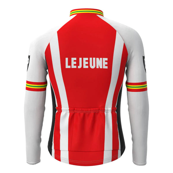 Lejeune BP Red Vintage Long Sleeve Cycling Jersey Top