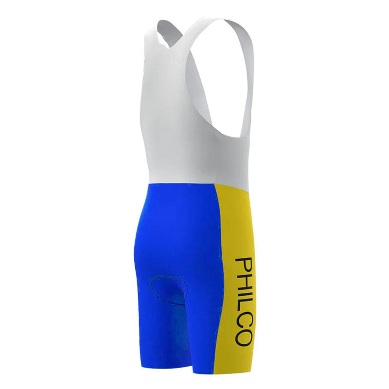 Philco Blue Yellow Vintage Cycling Bib Shorts
