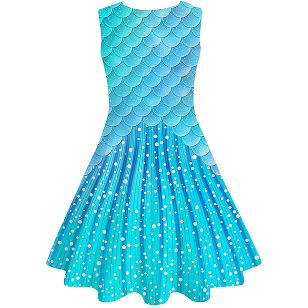 Blue Mermaid Funny Girl Dress