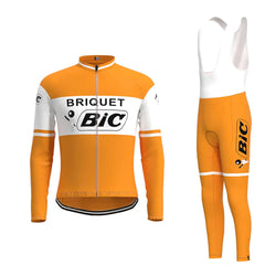 BIC Orange Vintage Long Sleeve Cycling Jersey Matching Set