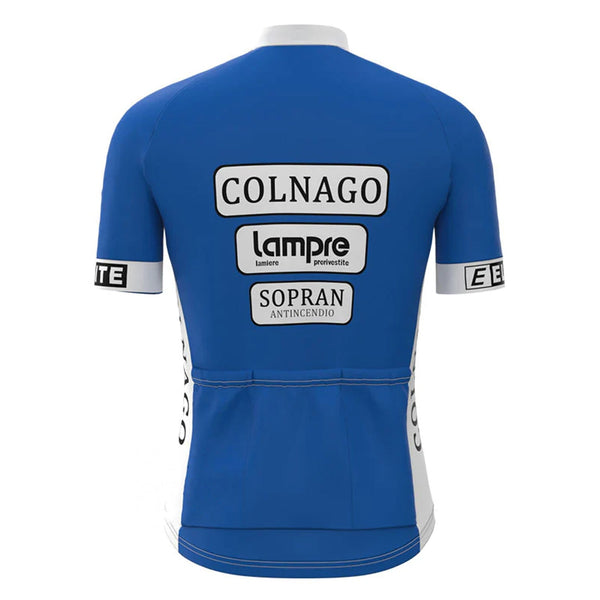 Colnago Lampre Blue Vintage Short Sleeve Cycling Jersey Top