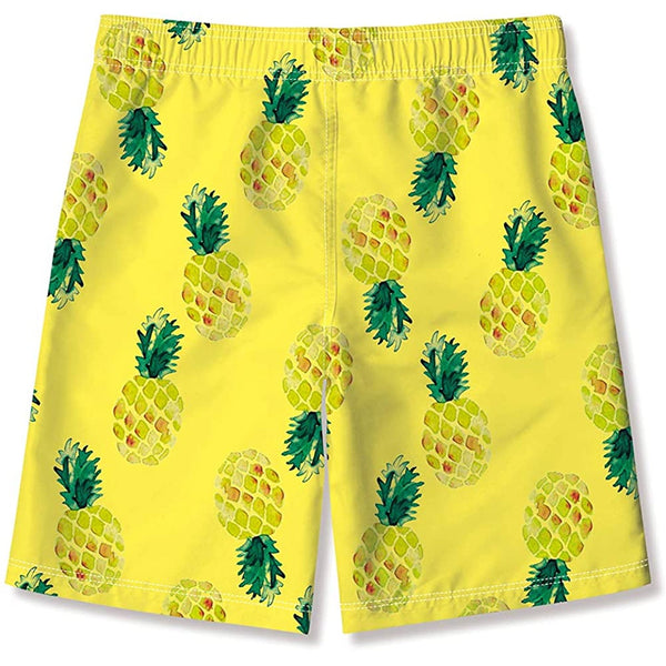Yellow Pineapple Funny Boy Swim Trunk