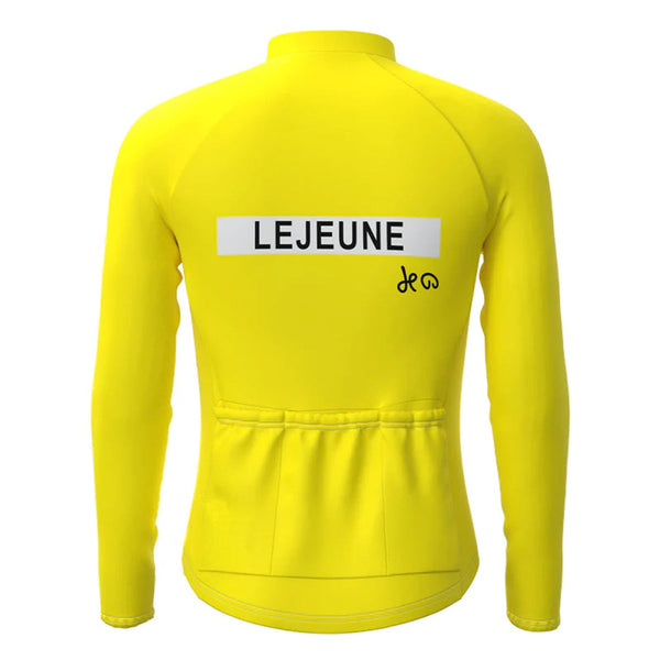 Lejeune Yellow Vintage Long Sleeve Cycling Jersey Top
