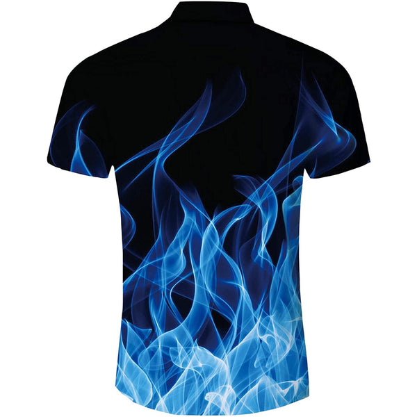 Blue Flame Funny Hawaiian Shirt