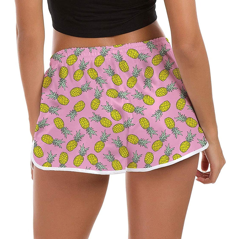 Pineapple Pink Funny Board Shorts for Women