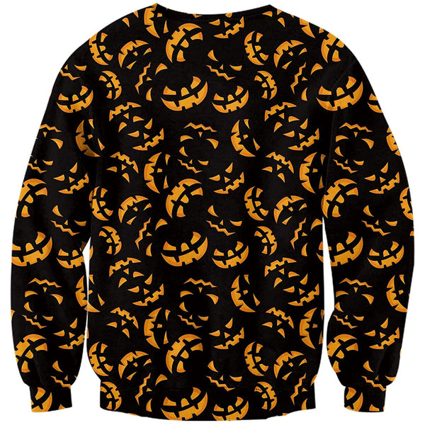 Black Halloween Pumpkin Ugly Christmas Sweater