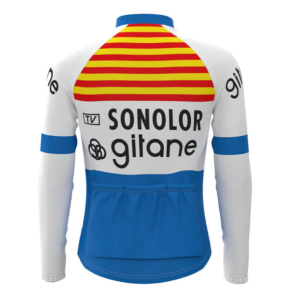 Sonolor Gitane White Vintage Long Sleeve Cycling Jersey Top