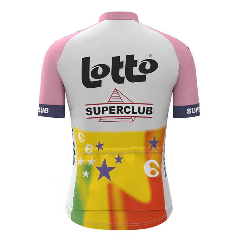 Lotto Pink Vintage Short Sleeve Cycling Jersey Top