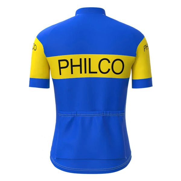 Philco Blue Vintage Short Sleeve Cycling Jersey Top