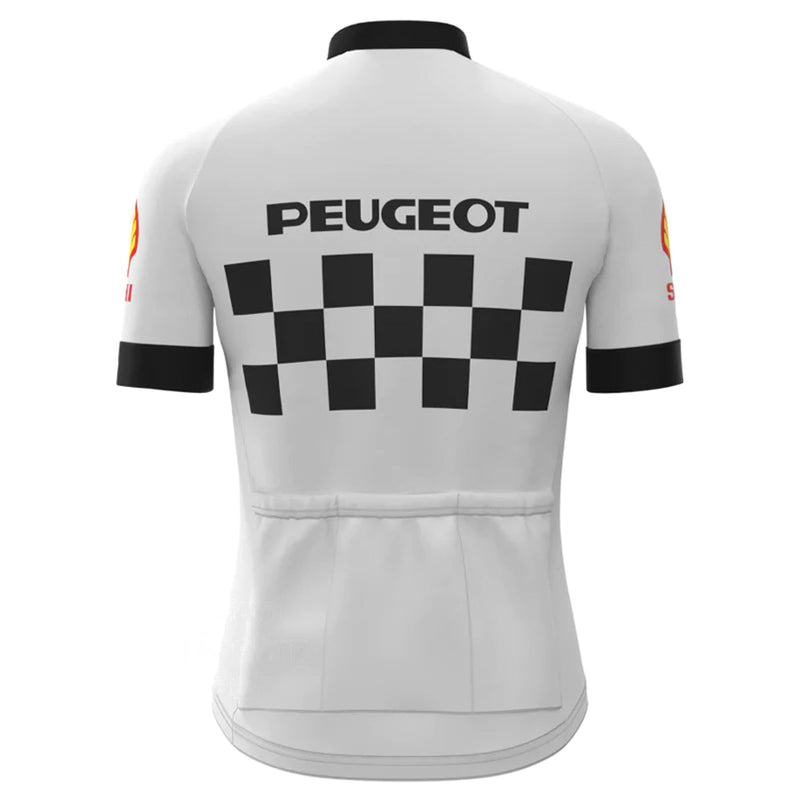 PEUGEOT White Vintage Short Sleeve Cycling Jersey Top