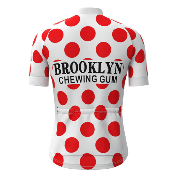 Brooklyn Chewing Gum Red Vintage Short Sleeve Cycling Jersey Top