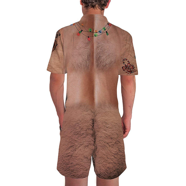 Christmas Hairy Chest Male Romper