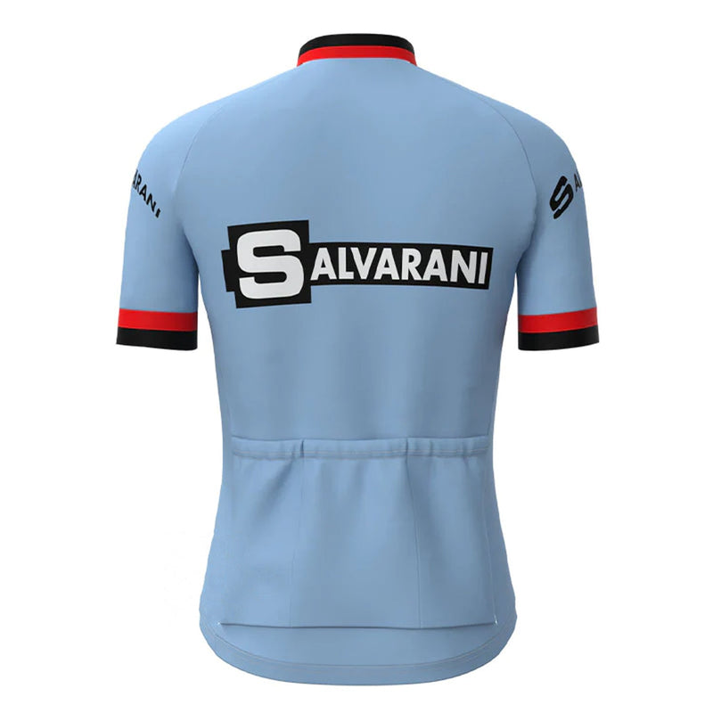 SALVARANI Blue Vintage Short Sleeve Cycling Jersey Top