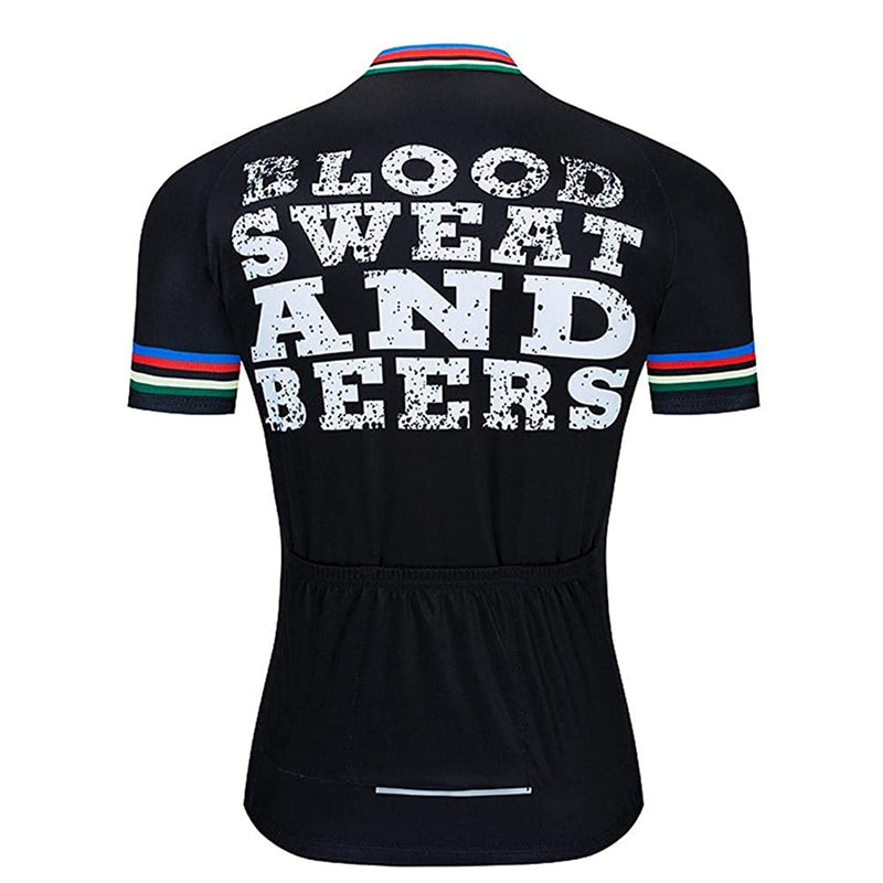 Paint Beer Black Men Funny MTB Short Sleeve Cycling Jersey Top
