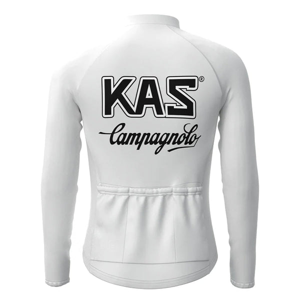 KAS White Vintage Long Sleeve Cycling Jersey Top