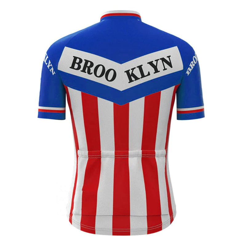 Brooklyn Blue Vintage Short Sleeve Cycling Jersey Top