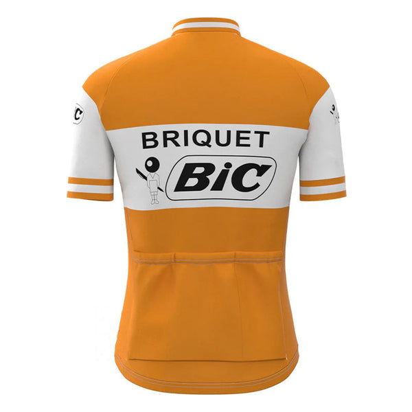 BIC Orange Vintage Short Sleeve Cycling Jersey Top