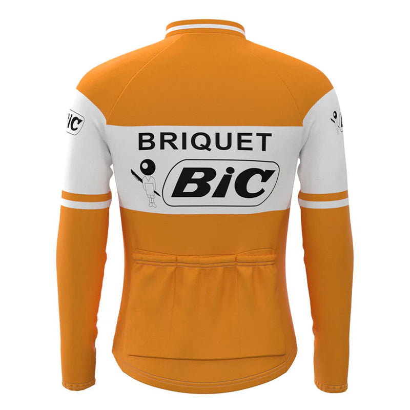 BIC Orange Vintage Long Sleeve Cycling Jersey Matching Set