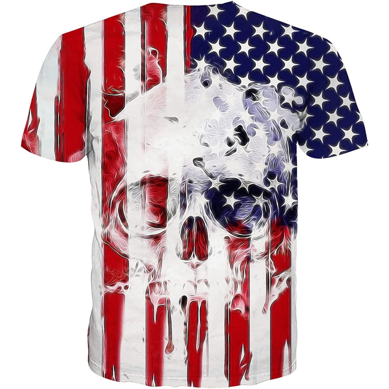 American Flag Skull Funny T Shirt