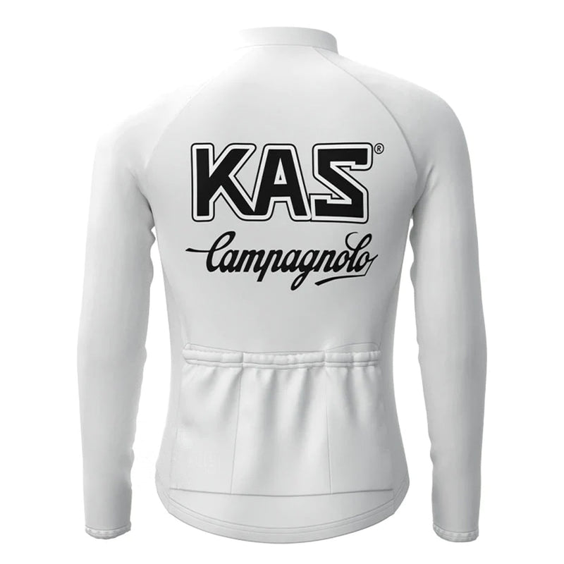 KAS White Vintage Long Sleeve Cycling Jersey Matching Set