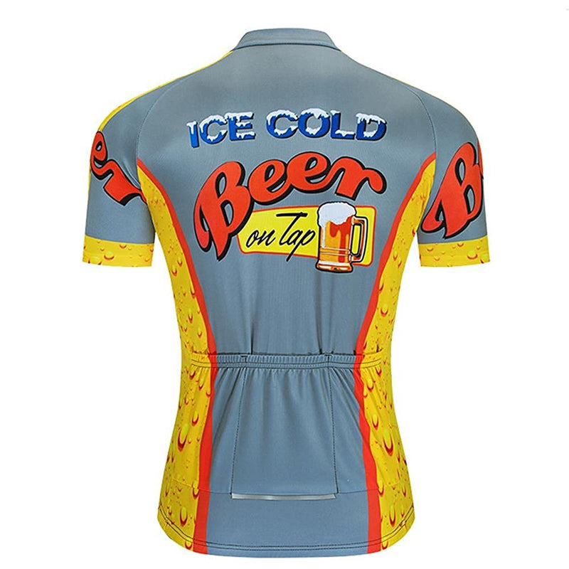 Ice Cold Beer Men Funny MTB Short Sleeve Cycling Jersey Top