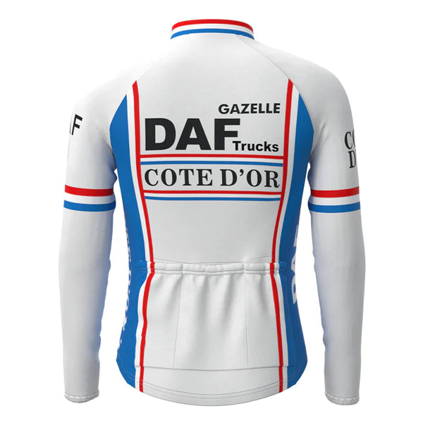 DAF Trucks White Vintage Long Sleeve Cycling Jersey Top