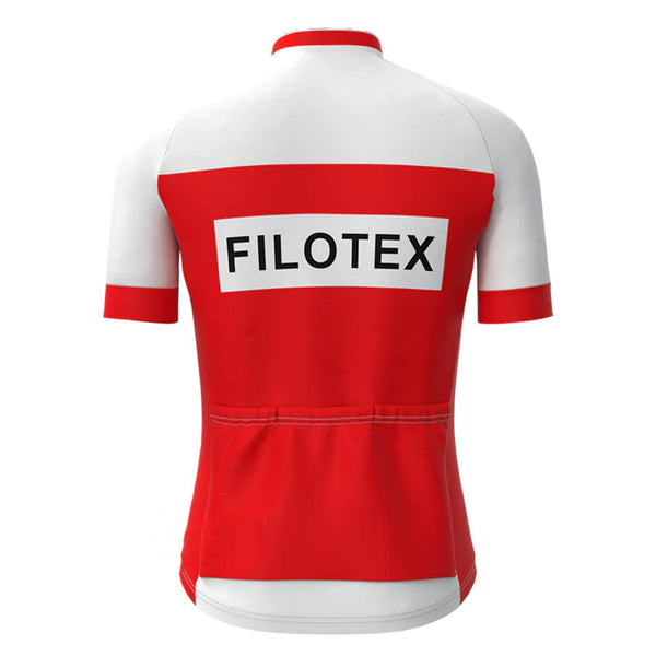 Filotex Red Short Sleeve Vintage Cycling Jersey Top