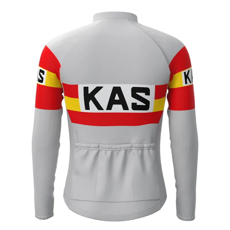 KAS Grey Vintage Long Sleeve Cycling Jersey Top