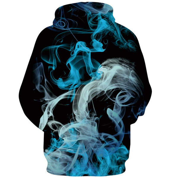 Blue and White Smoke Hoodie