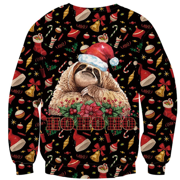 Hairy Chest Hand Ugly Christmas Sweater Forest Coral