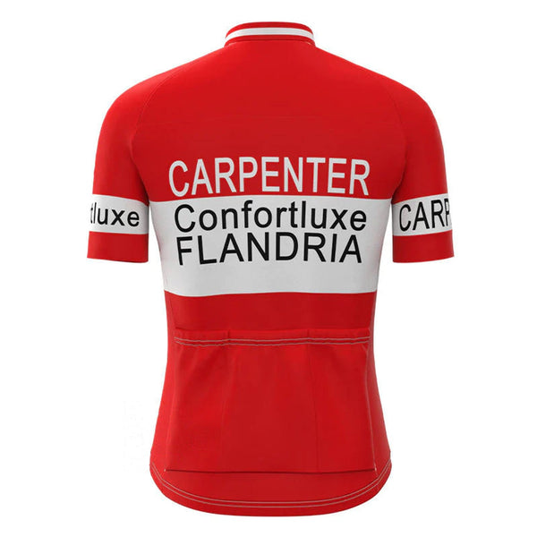 Carpenter Confortluxe Flandria Red Vintage Short Sleeve Cycling Jersey Top