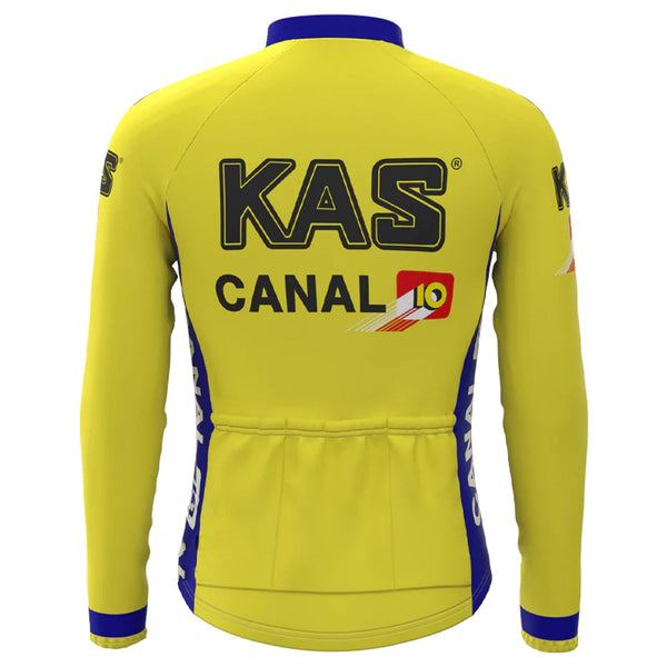 KAS Yellow Vintage Long Sleeve Cycling Jersey Top
