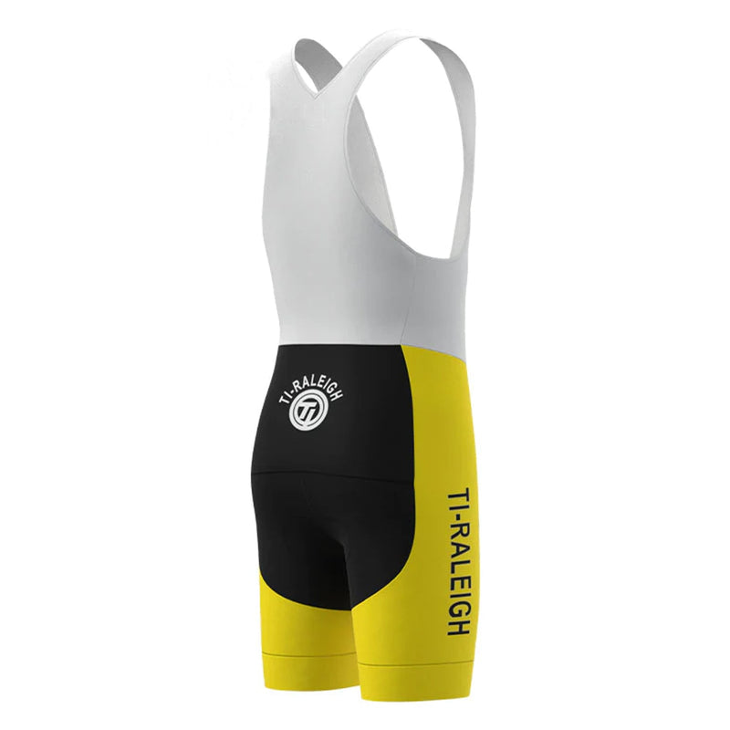 TI Raleigh Black Yellow Vintage Cycling Bib Shorts