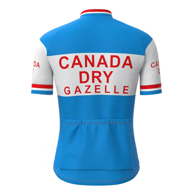 Canada Dry Gazelle Blue Vintage Short Sleeve Cycling Jersey Top