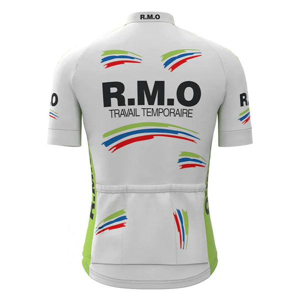 R.M.O White Vintage Short Sleeve Cycling Jersey Top