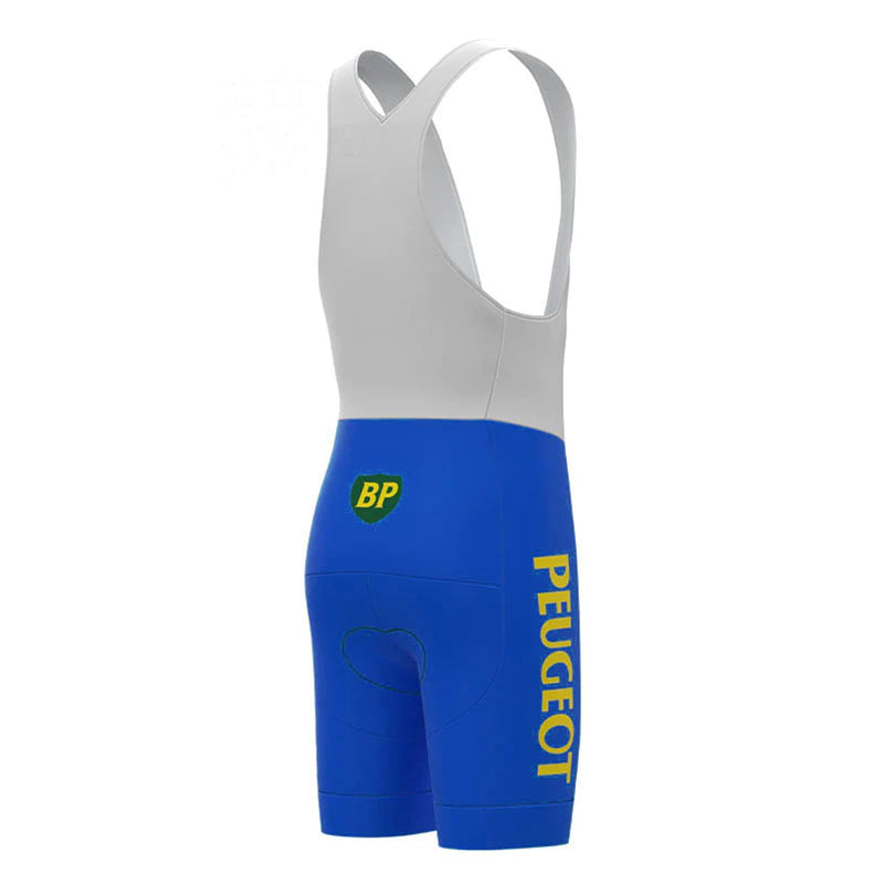 Peugeot Blue Yellow Vintage Cycling Bib Shorts
