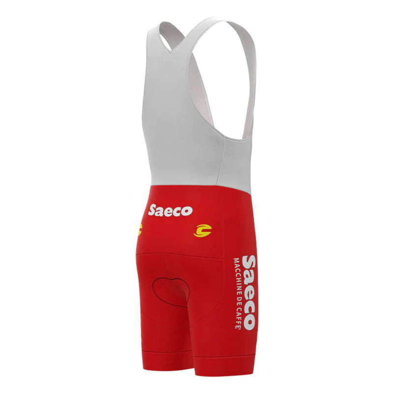 Saeco Red Vintage Cycling Bib Shorts