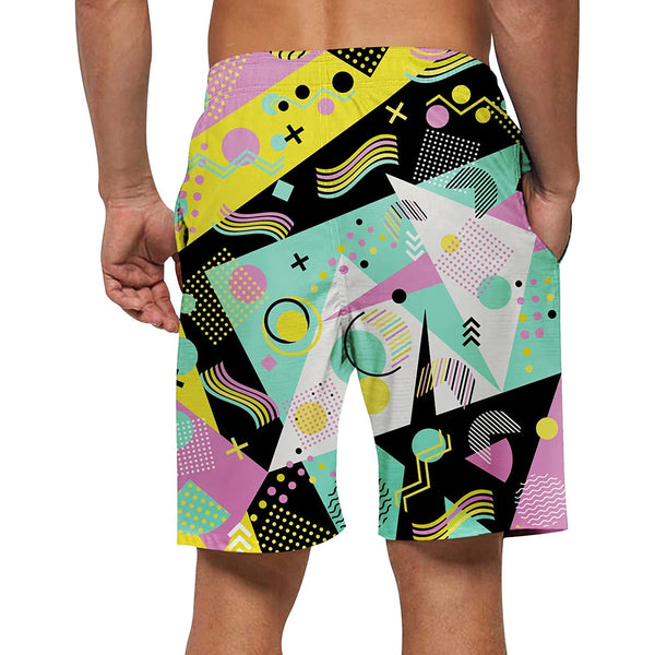 Geometry Yellow Funny Swim Trunks